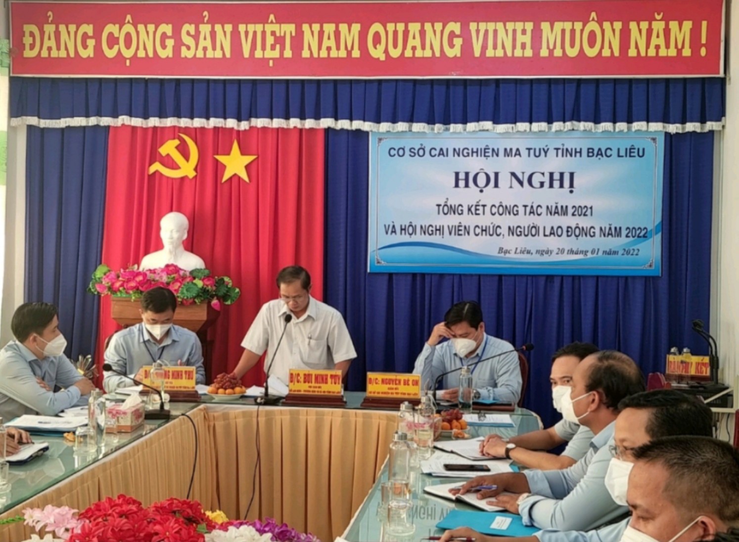 Ông Bùi Minh Túy Phó giám đốc Sở Lao động - Thương binh và Xã hội phát biểu chỉ đạo Hội nghị